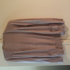 Tan front buttonhole long sleeve sweater